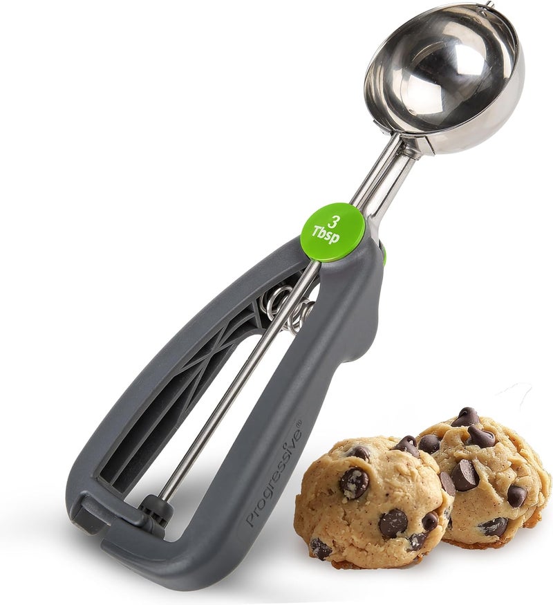 Progressive PrepSolutions Quick Release Cookie Scoop – 3 Tbsp., Gray, Stainless Steel for Precise Portioning - Image 1